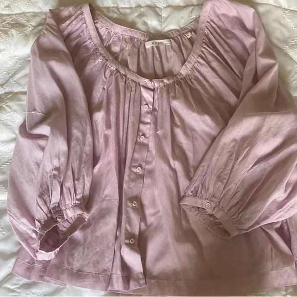 Doen Lavender Pink Peasant Blouse - Picture 1 of 2